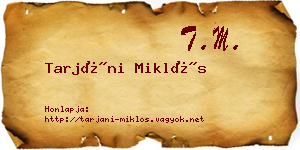 Tarjáni Miklós névjegykártya
