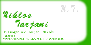 miklos tarjani business card