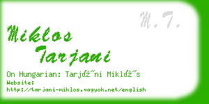 miklos tarjani business card